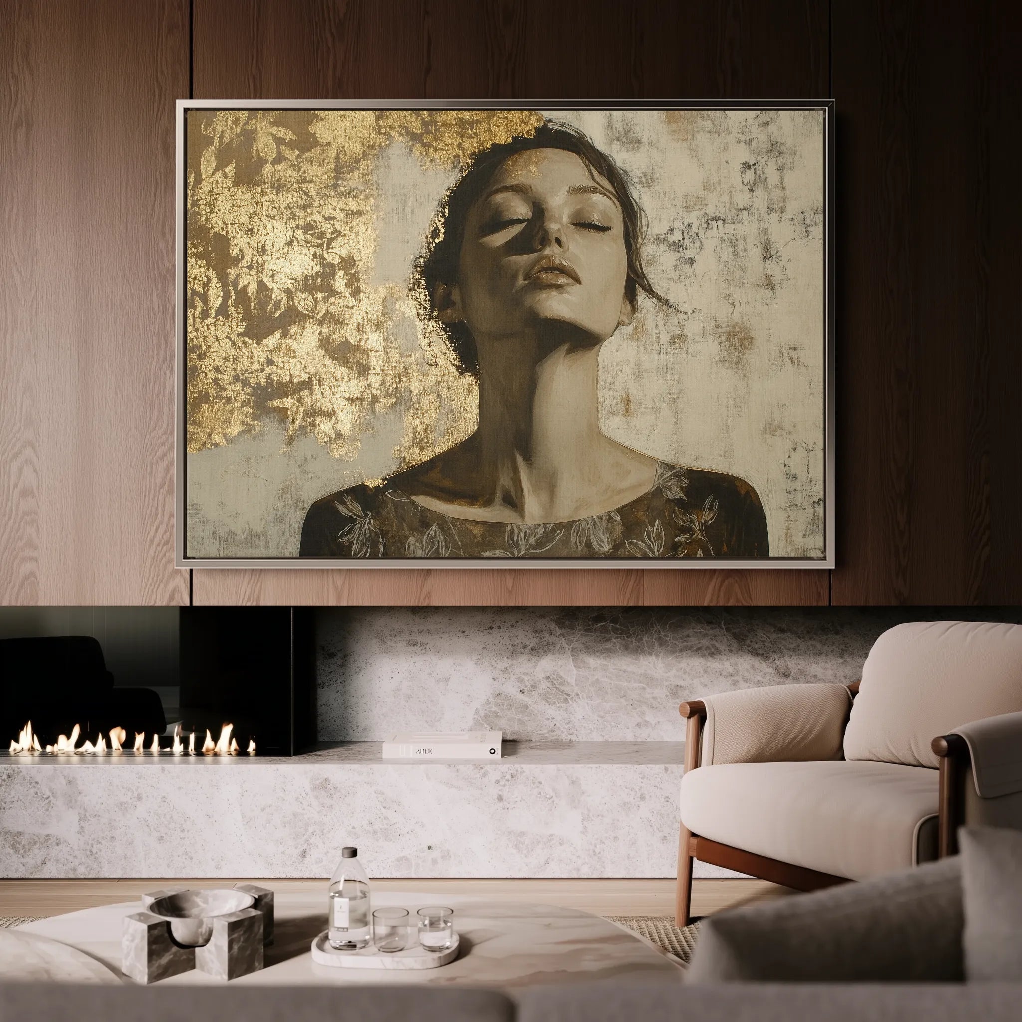 Portrait 128 Canvas Art 18" x 24" / 45 x 60 cm / Black