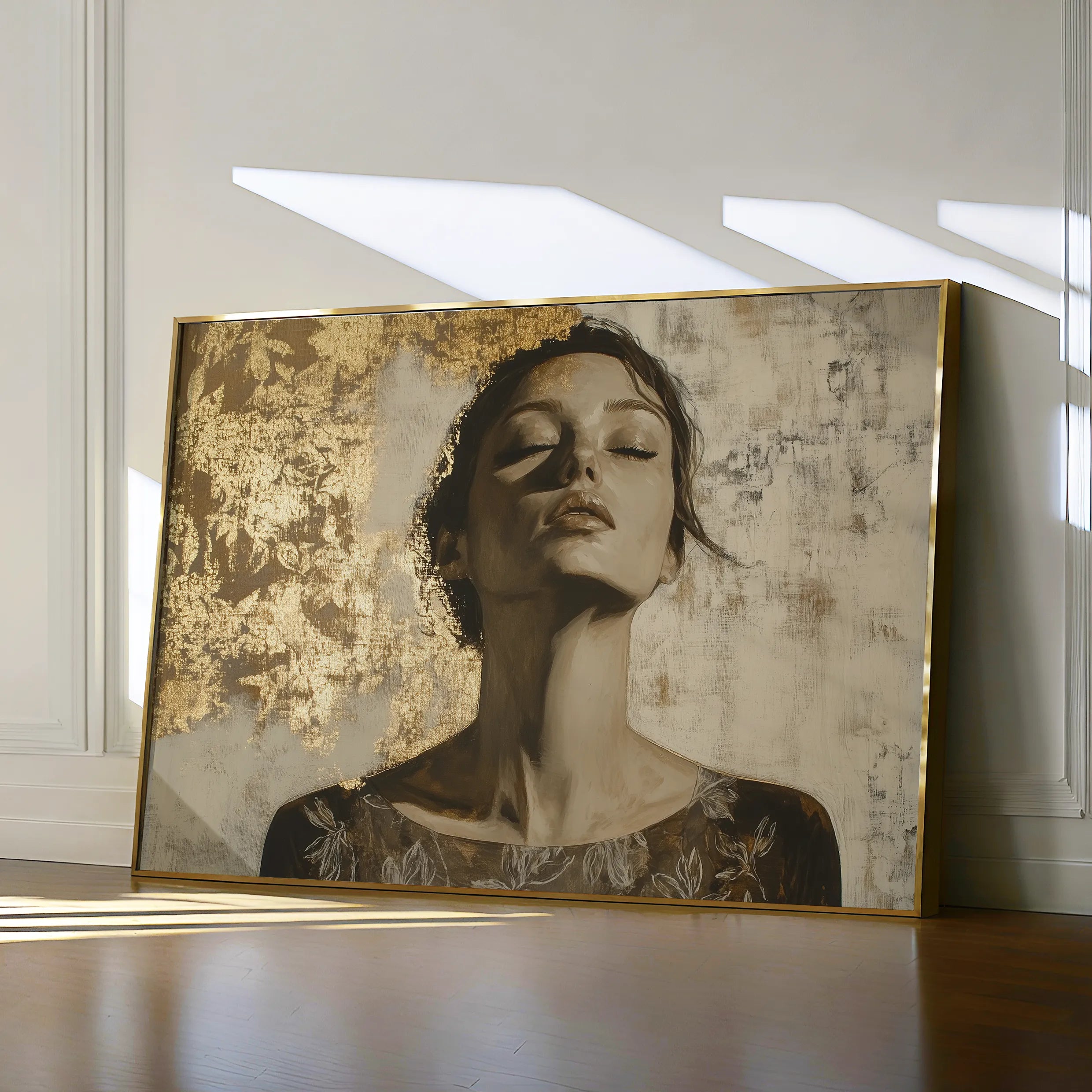 Portrait 128 Canvas Art 18" x 24" / 45 x 60 cm / Black