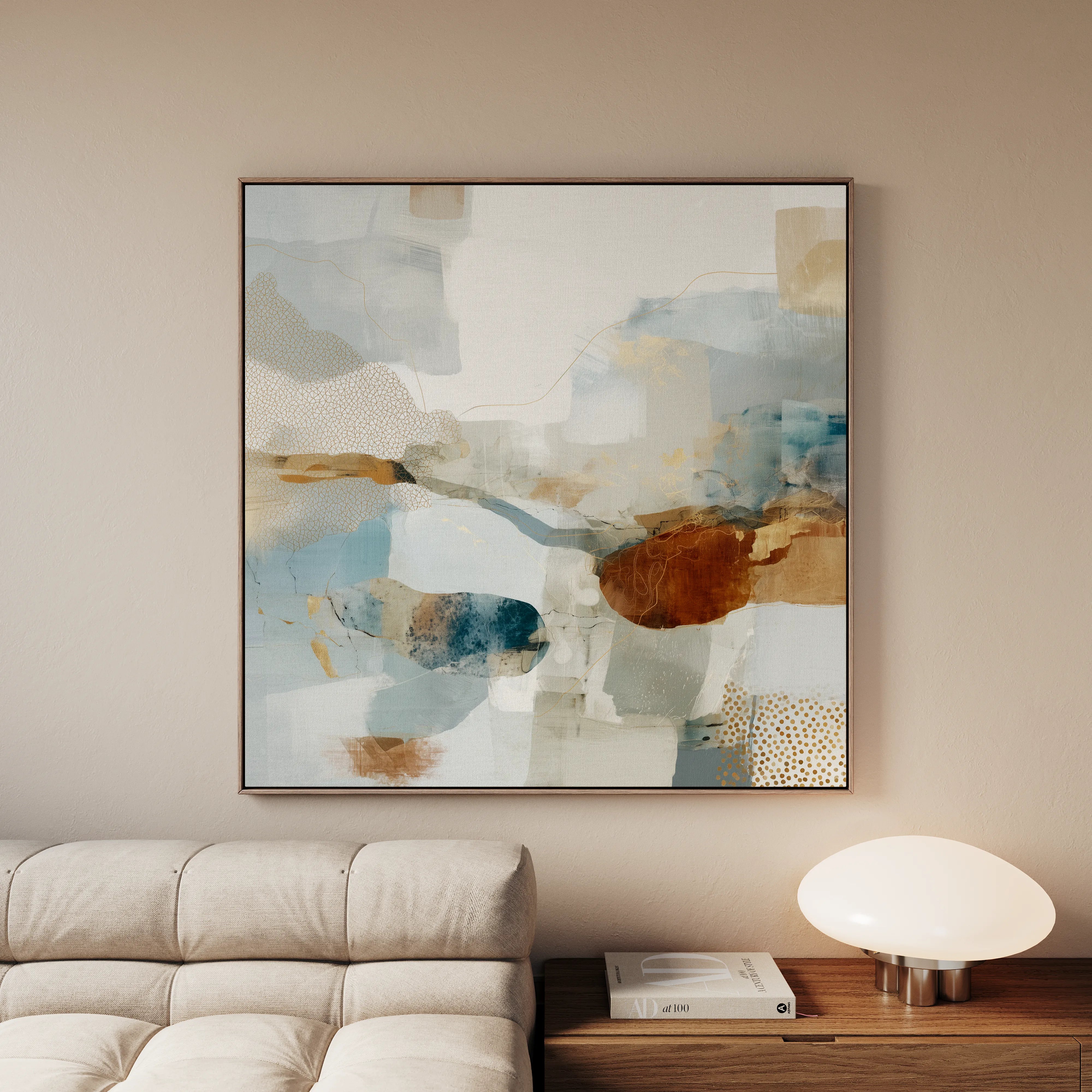 Abstract 1280 Canvas Art 16" x 16" / 40 x 40 cm / Black