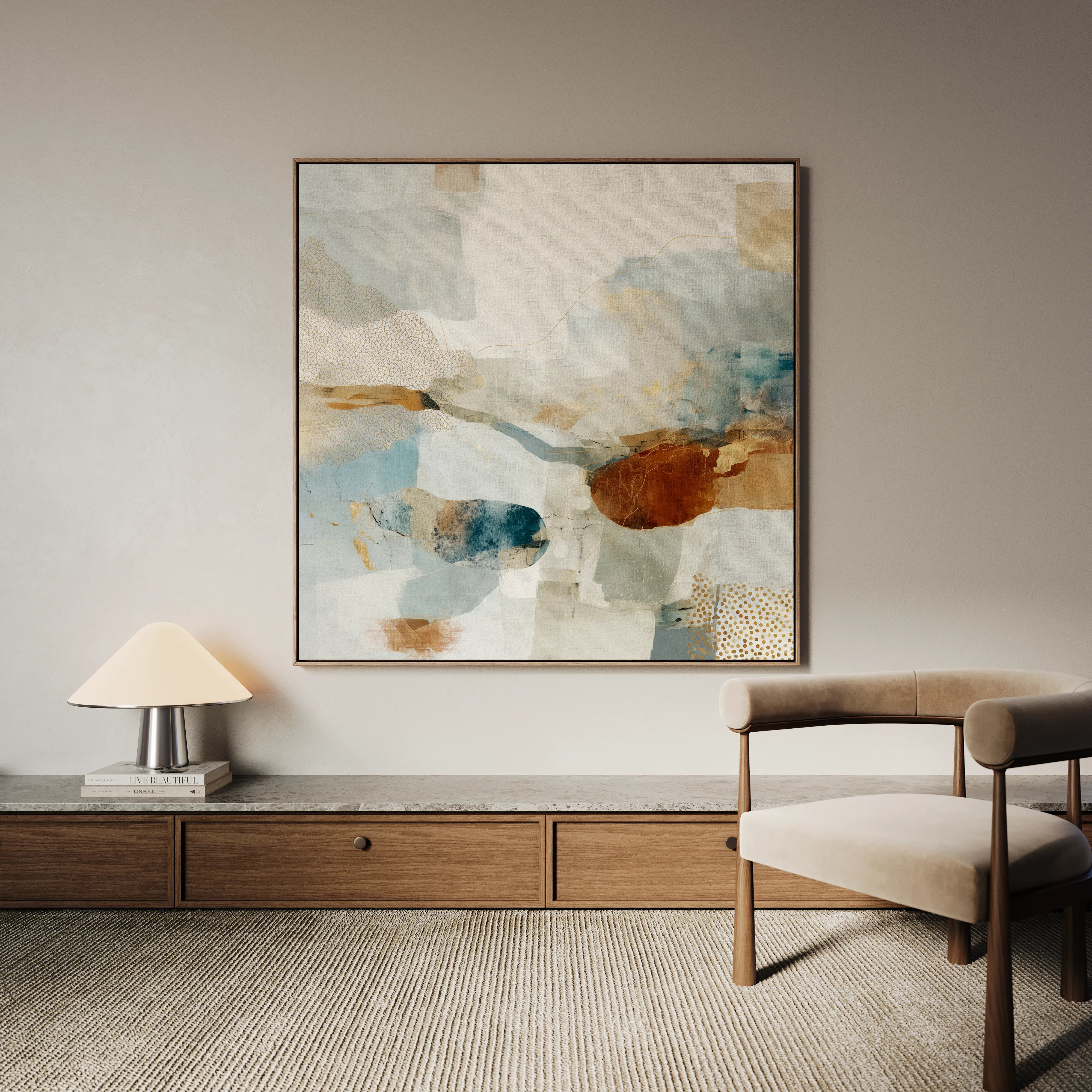 Abstract 1280 Canvas Art 16" x 16" / 40 x 40 cm / Black