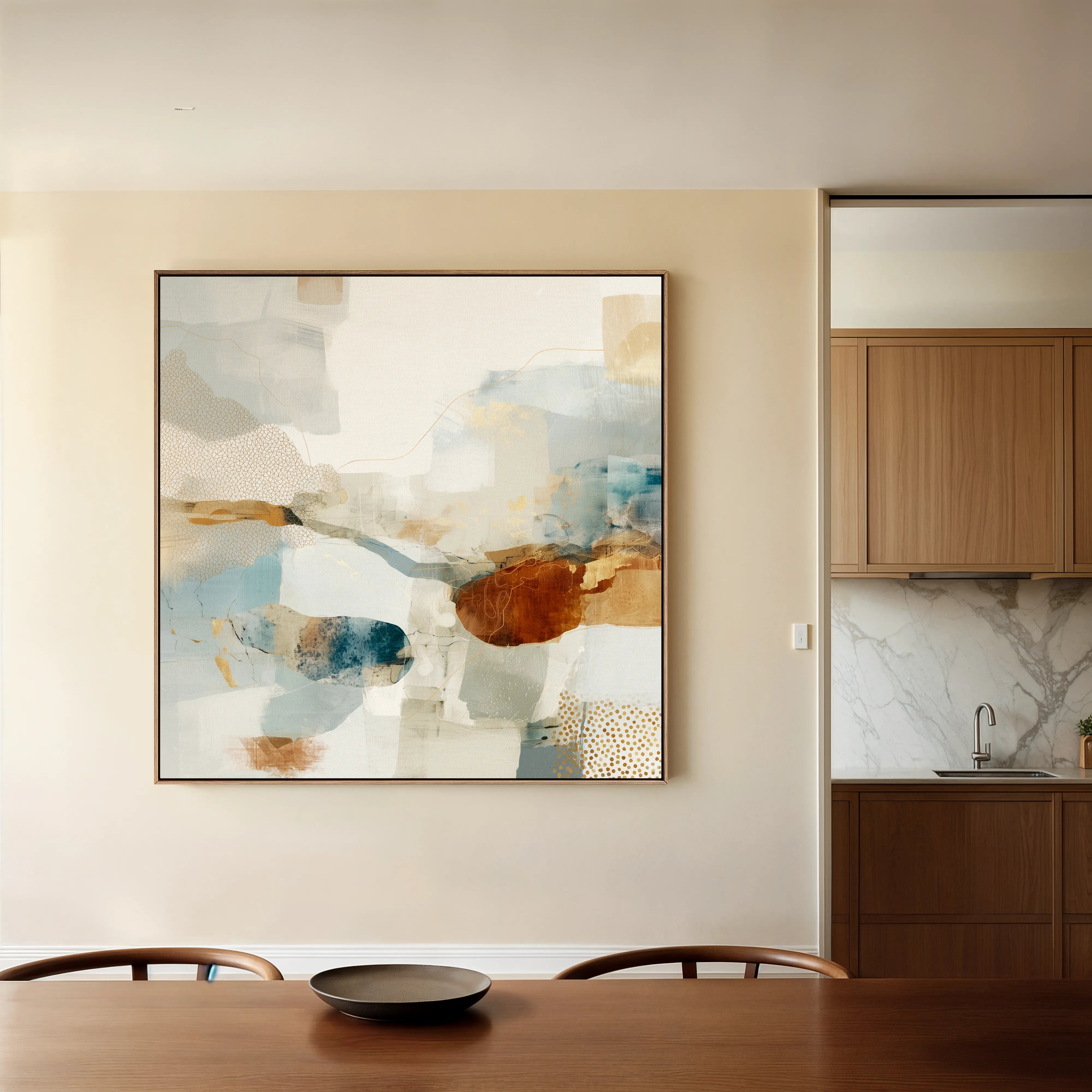 Abstract 1280 Canvas Art 16" x 16" / 40 x 40 cm / Black