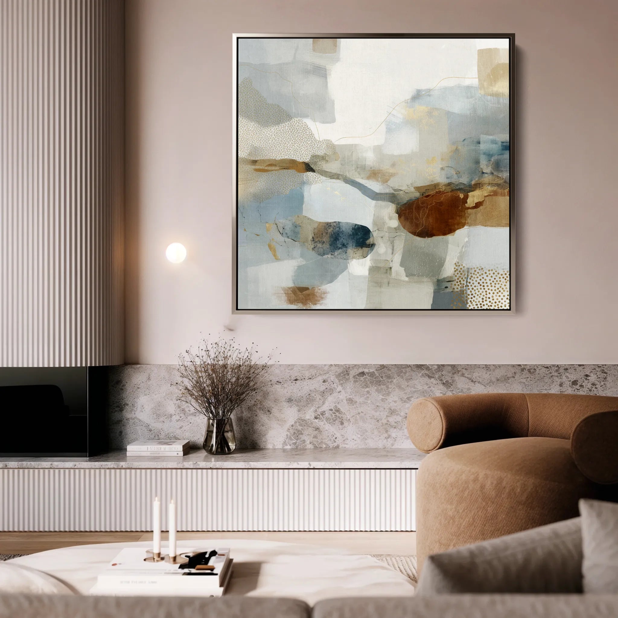 Abstract 1280 Canvas Art 16" x 16" / 40 x 40 cm / Black