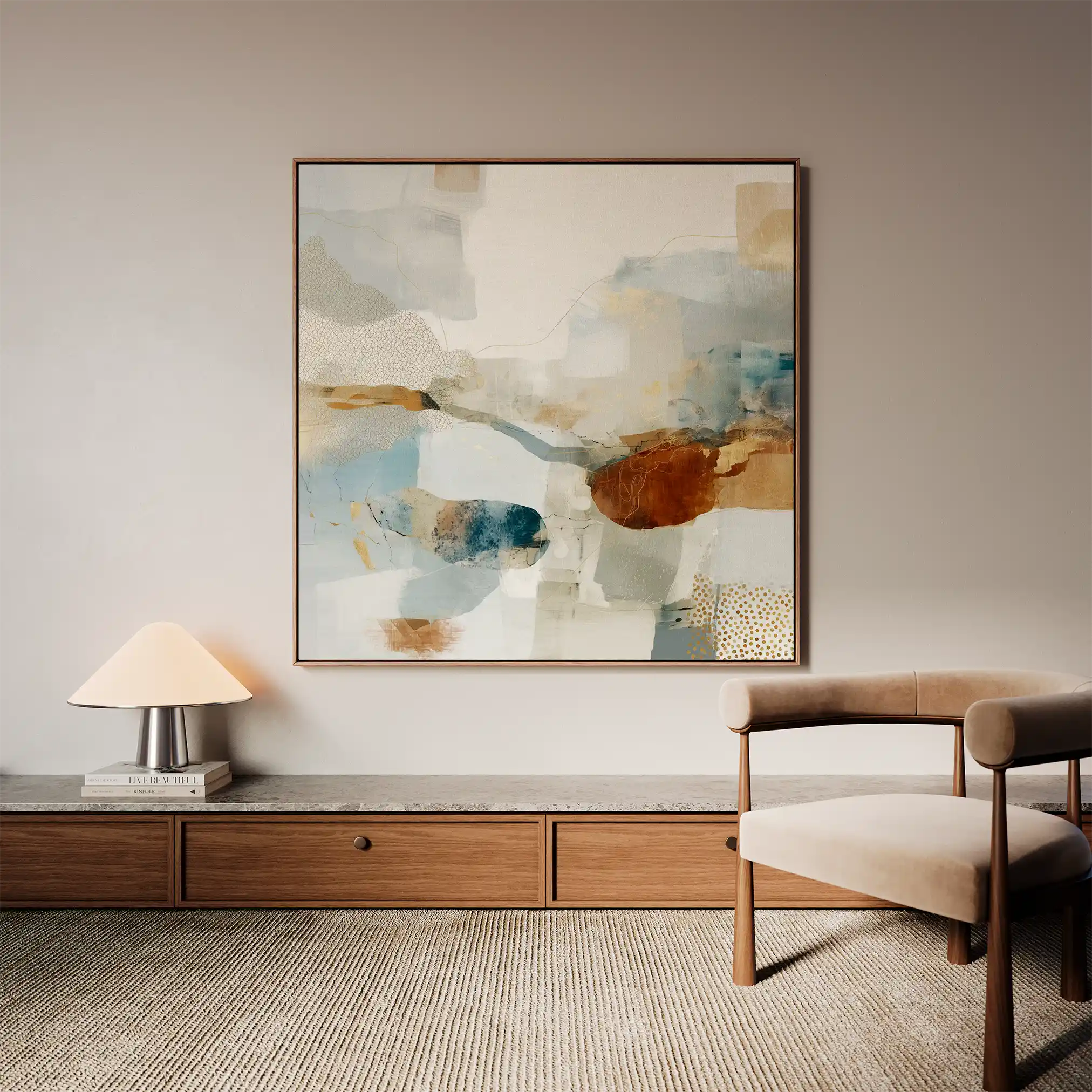Abstract 1280 Canvas Art 60 x 60 cm / Black