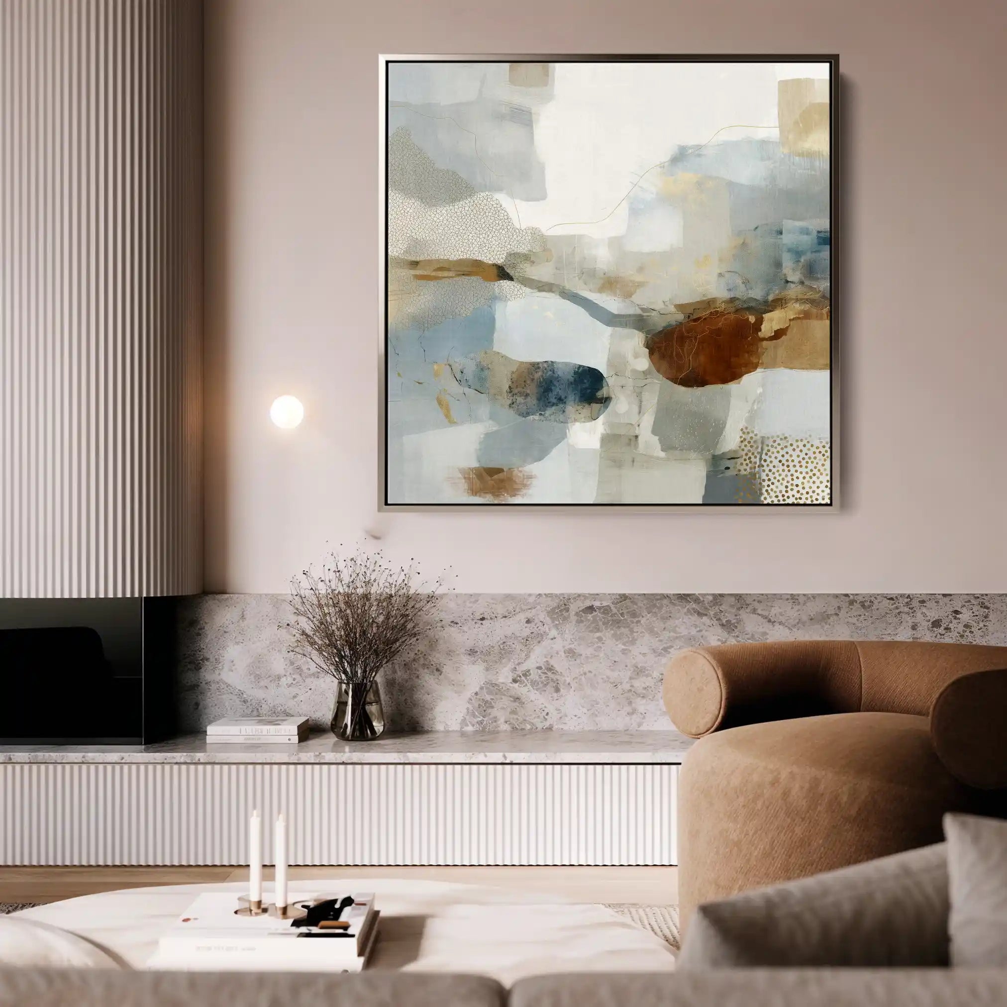 Abstract 1280 Canvas Art 60 x 60 cm / Black