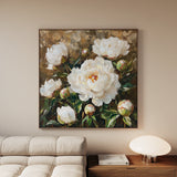 Floral 1280 Canvas Art 16" x 16" / 40 x 40 cm / Black