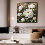 Floral 1280 Canvas Art 16" x 16" / 40 x 40 cm / Black