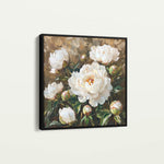 Floral 1280 Canvas Art 16" x 16" / 40 x 40 cm / Black