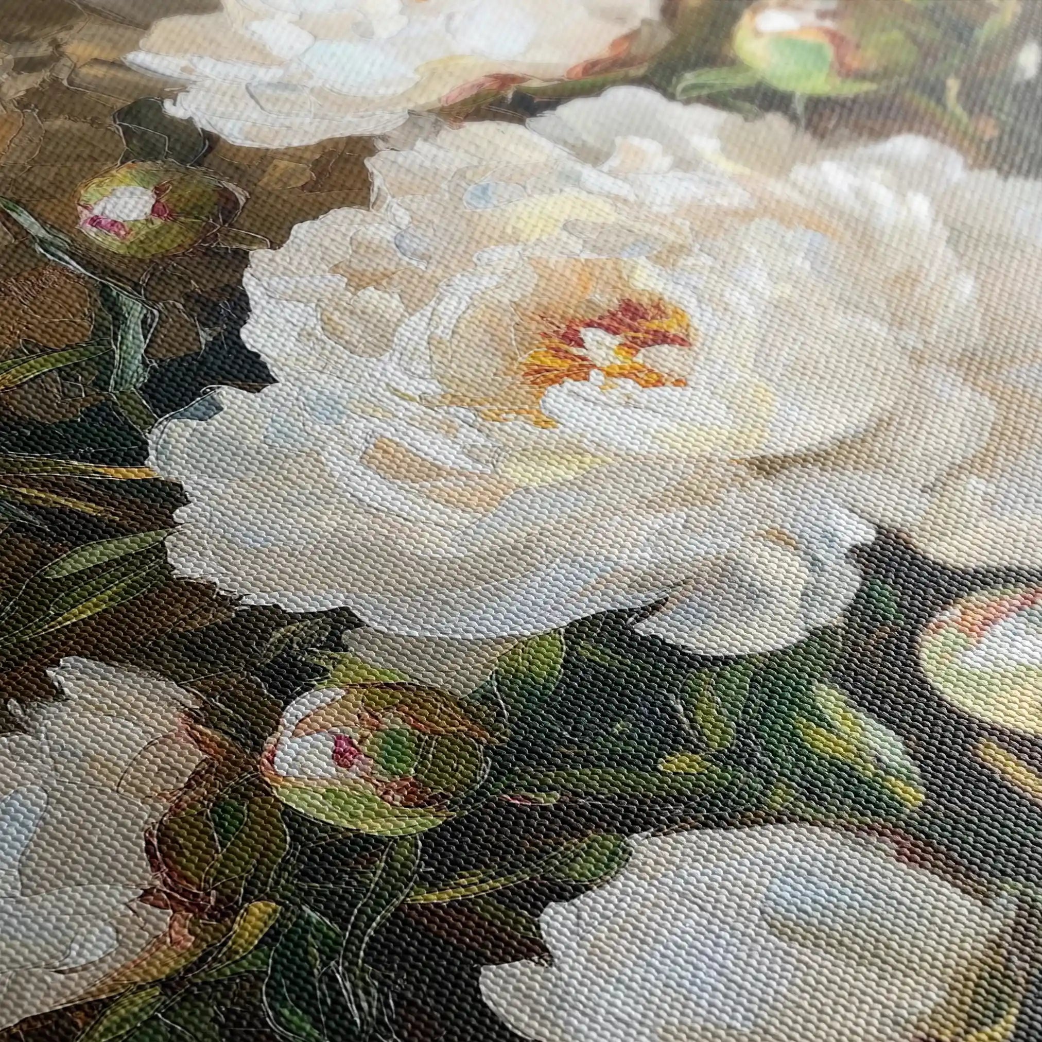 Floral 1280 Canvas Art 60 x 60 cm / Black