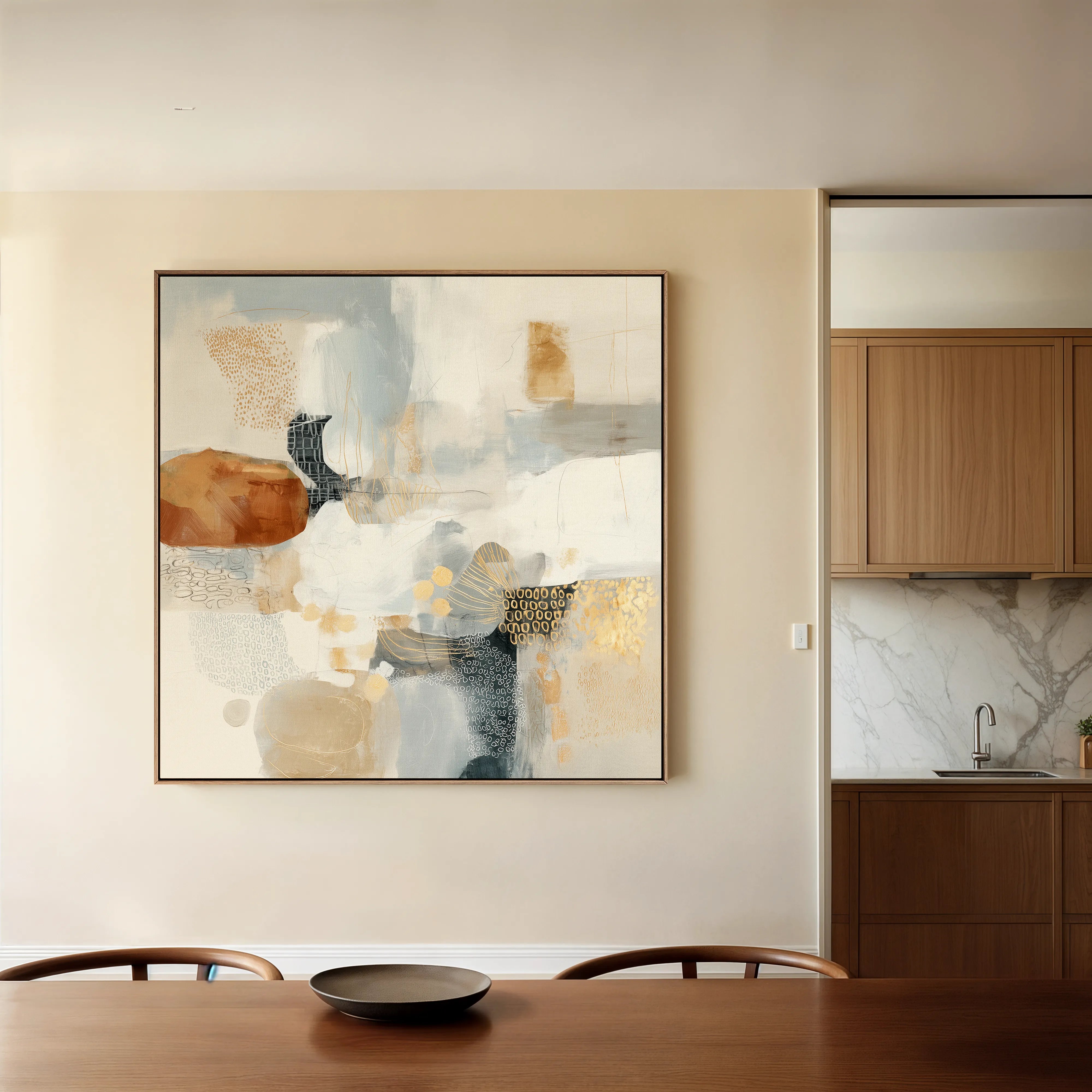Abstract 1281 Canvas Art 16" x 16" / 40 x 40 cm / Black