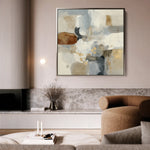 Abstract 1281 Canvas Art 16" x 16" / 40 x 40 cm / Black
