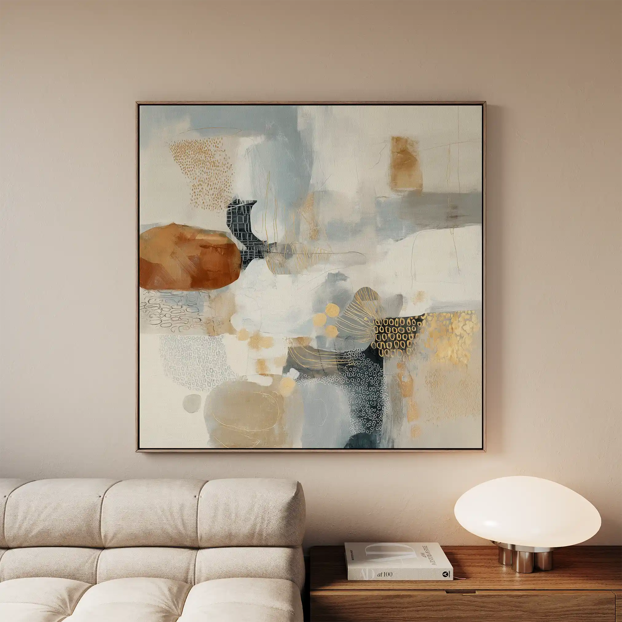 Abstract 1281 Canvas Art 60 x 60 cm / Black
