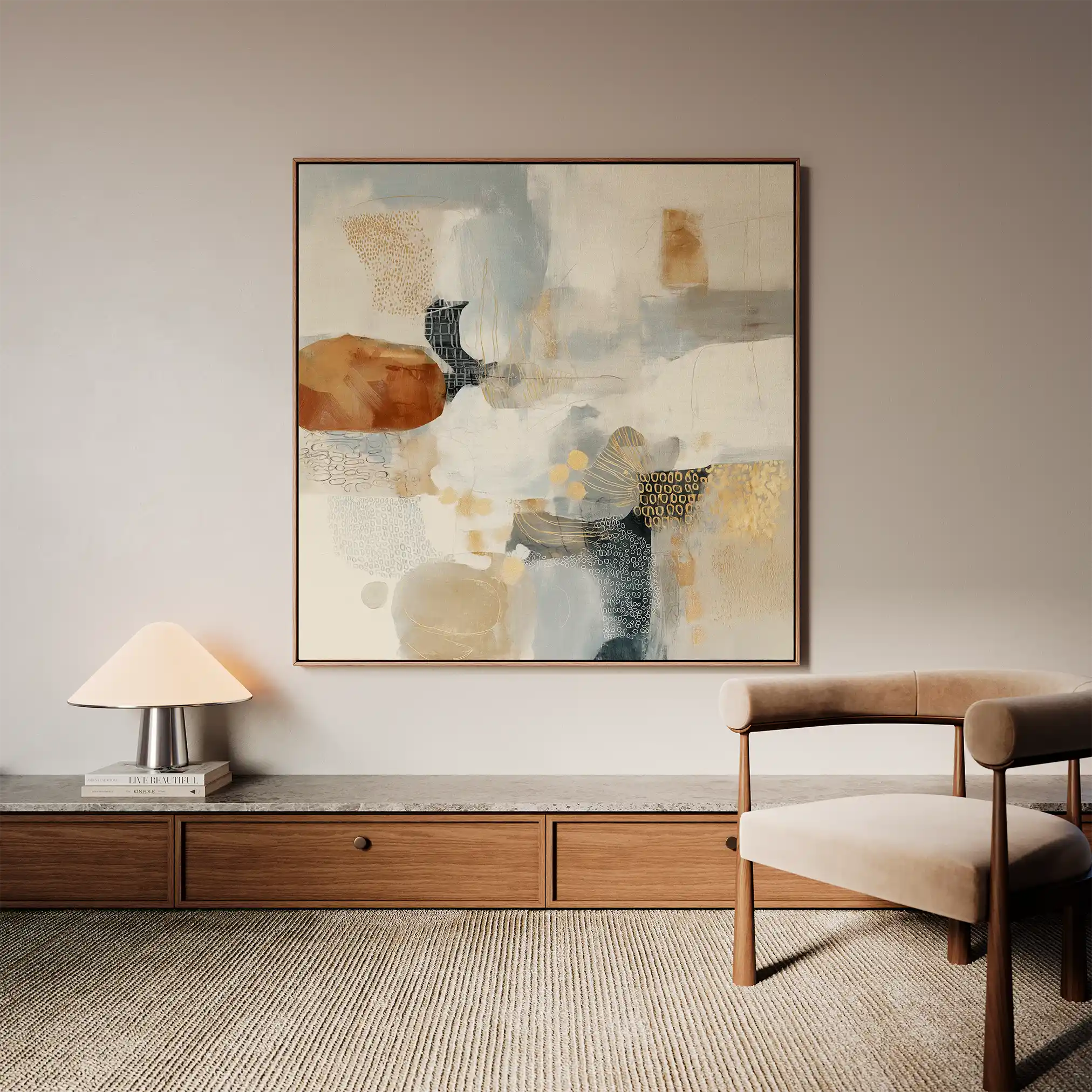 Abstract 1281 Canvas Art 60 x 60 cm / Black