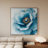 Floral 1281 Canvas Art 16" x 16" / 40 x 40 cm / Black