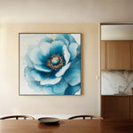 Floral 1281 Canvas Art 16" x 16" / 40 x 40 cm / Black