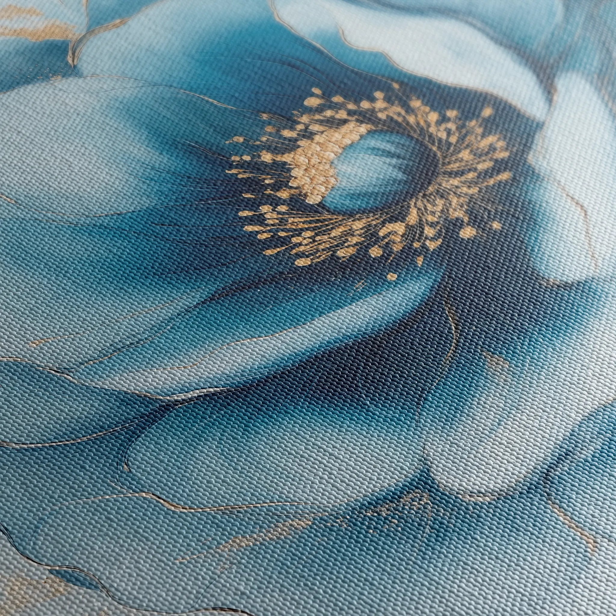 Floral 1281 Canvas Art 16" x 16" / 40 x 40 cm / Black