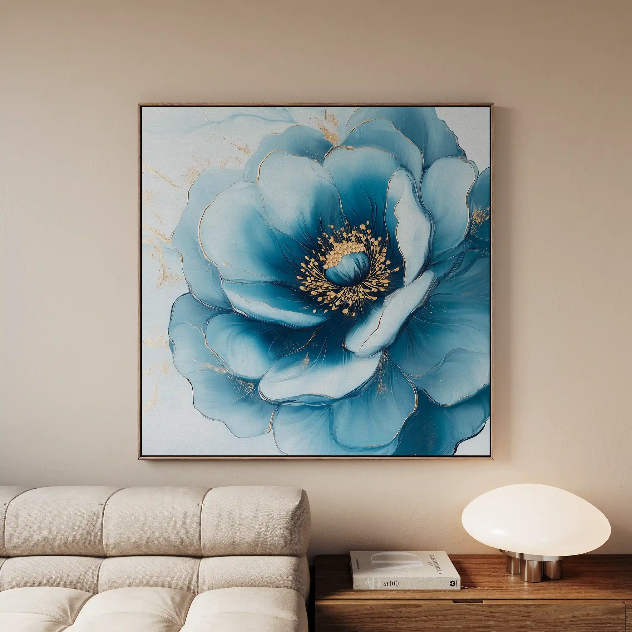 Floral 1281 Canvas Art 60 x 60 cm / Black