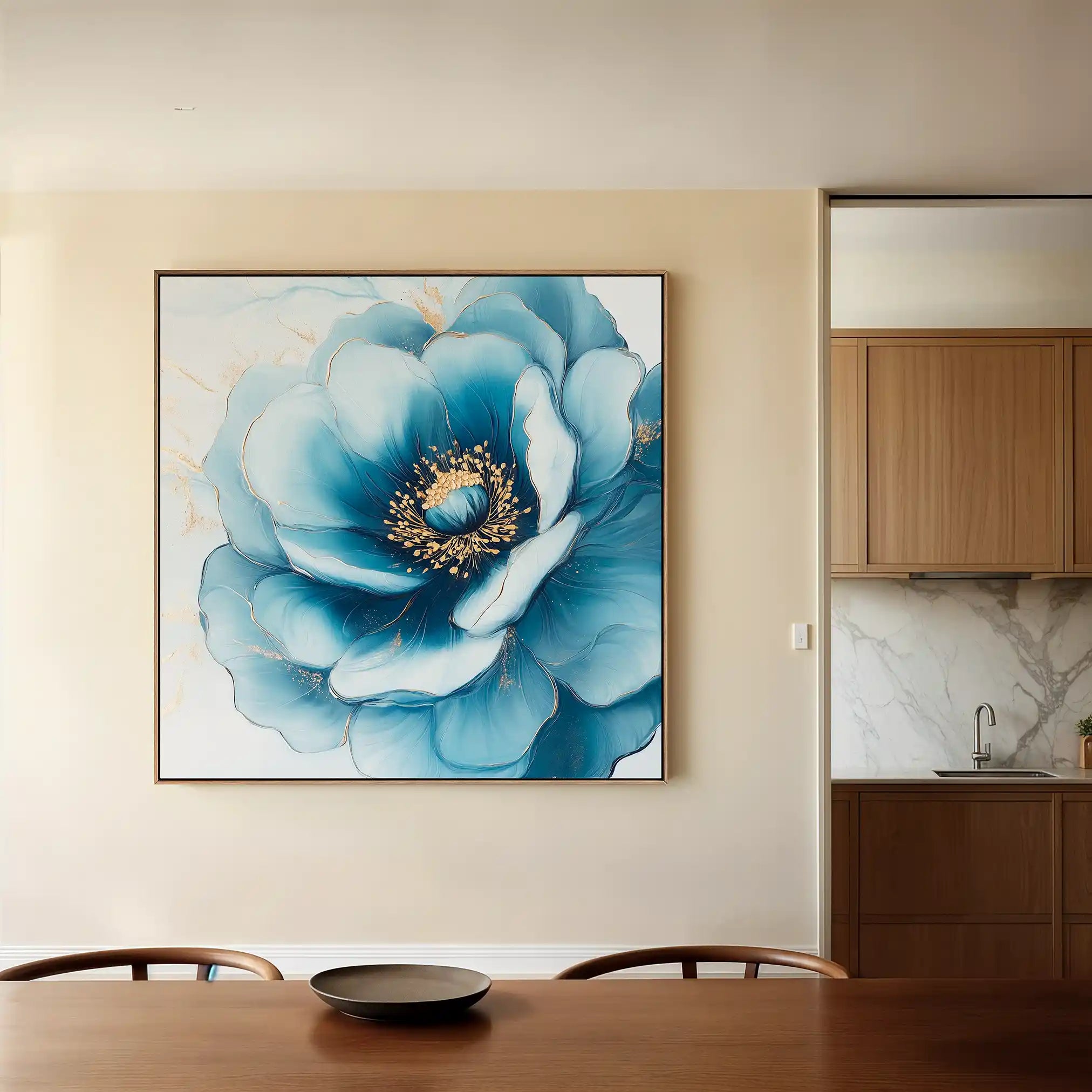 Floral 1281 Canvas Art 60 x 60 cm / Black