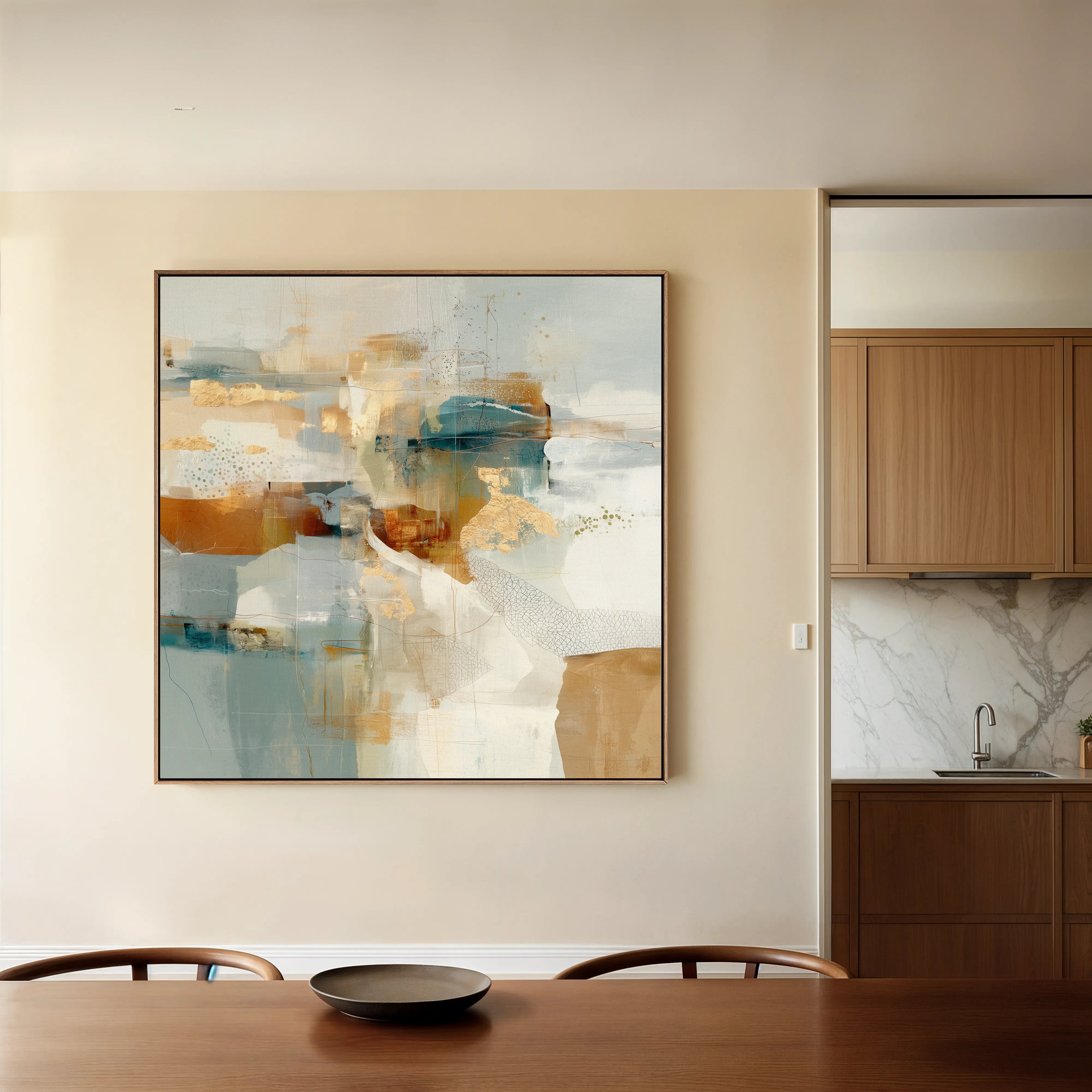Abstract 1282 Canvas Art 16" x 16" / 40 x 40 cm / Black