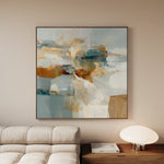 Abstract 1282 Canvas Art 16" x 16" / 40 x 40 cm / Black