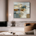 Abstract 1282 Canvas Art 16" x 16" / 40 x 40 cm / Black