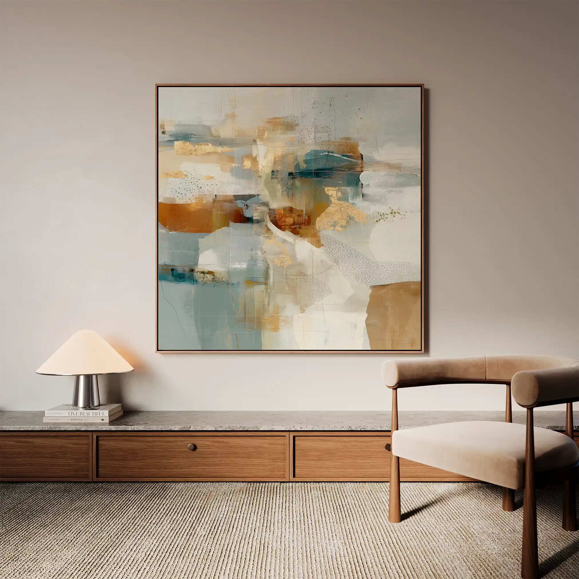 Abstract 1282 Canvas Art 60 x 60 cm / Black