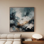 Abstract 1283 Canvas Art 16" x 16" / 40 x 40 cm / Black
