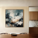 Abstract 1283 Canvas Art 16" x 16" / 40 x 40 cm / Black