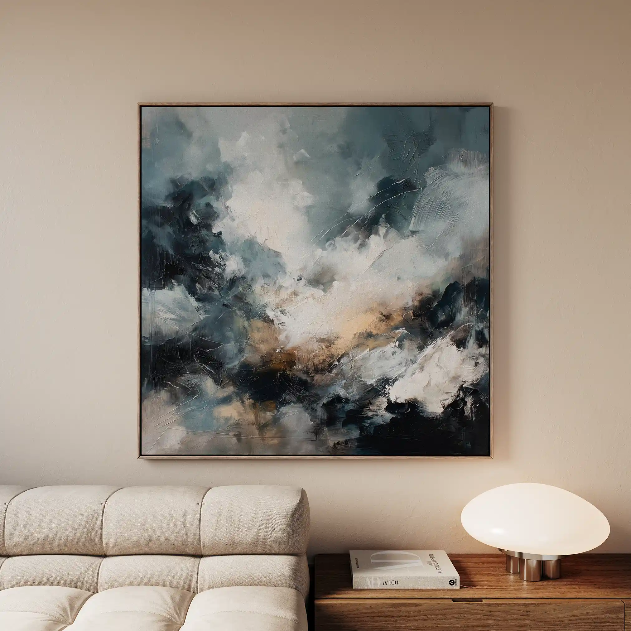 Abstract 1283 Canvas Art 60 x 60 cm / Black