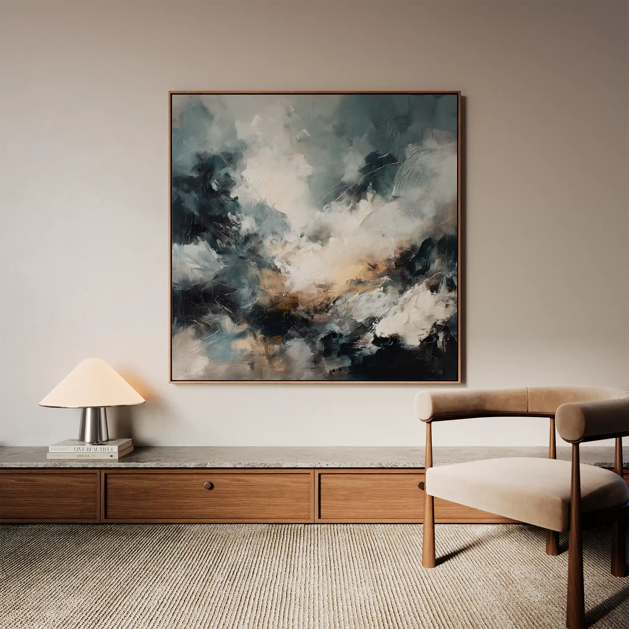 Abstract 1283 Canvas Art 60 x 60 cm / Black