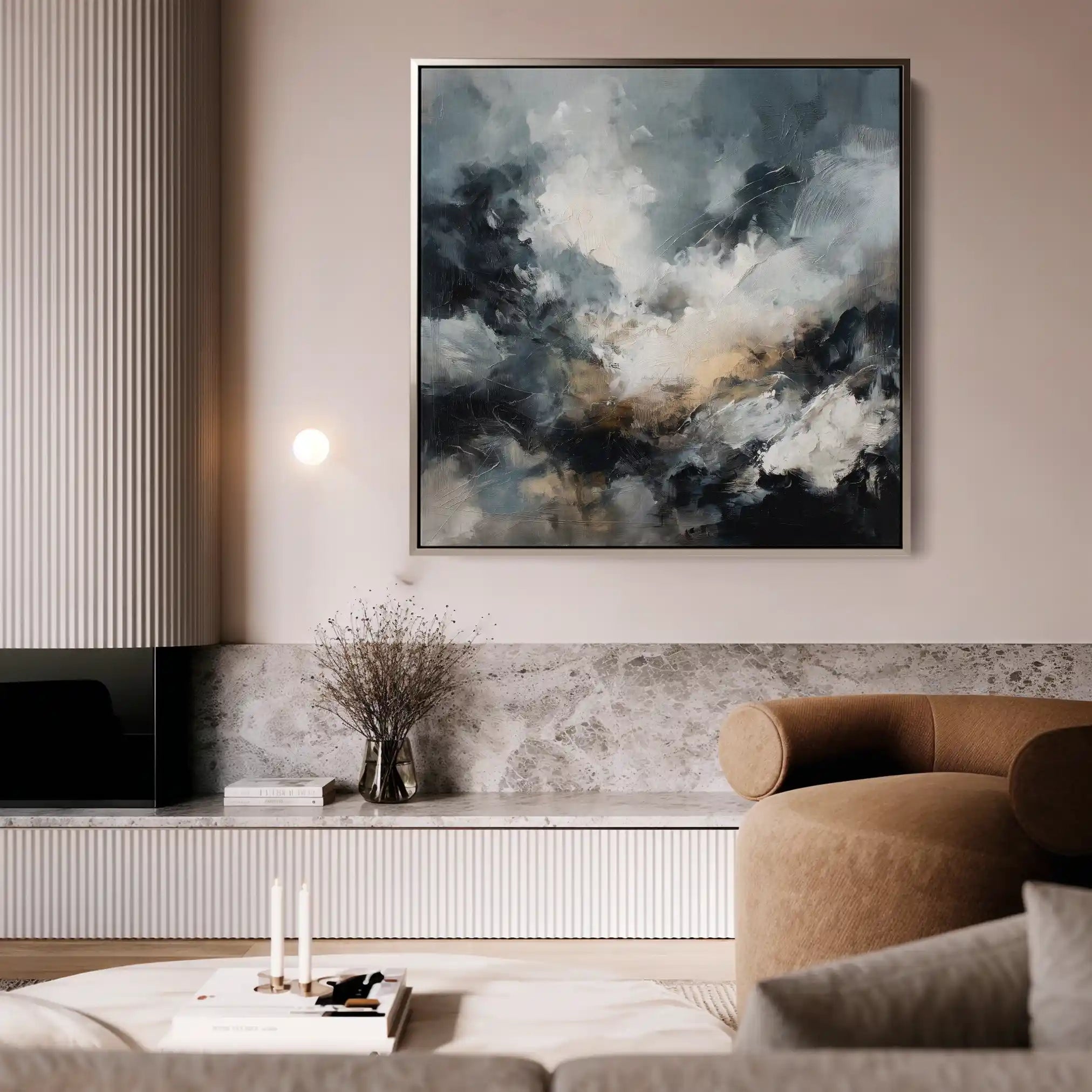 Abstract 1283 Canvas Art 60 x 60 cm / Black