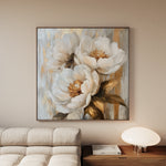 Floral 1283 Canvas Art 16" x 16" / 40 x 40 cm / Black