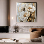 Floral 1283 Canvas Art 16" x 16" / 40 x 40 cm / Black