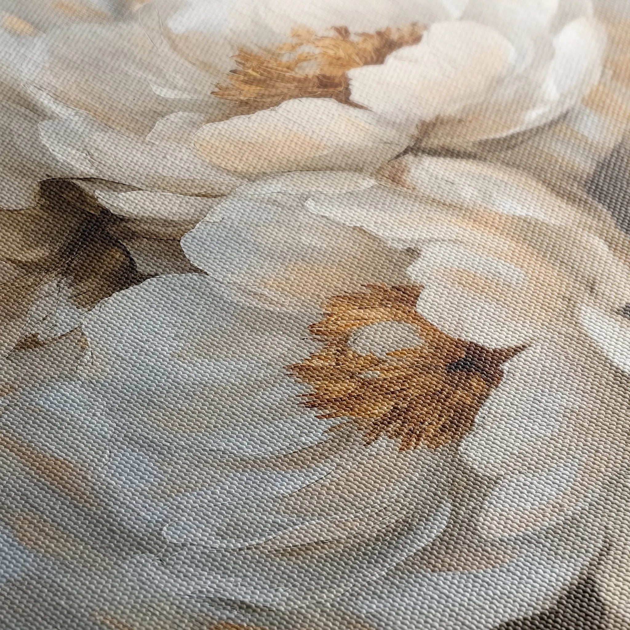 Floral 1283 Canvas Art 16" x 16" / 40 x 40 cm / Black