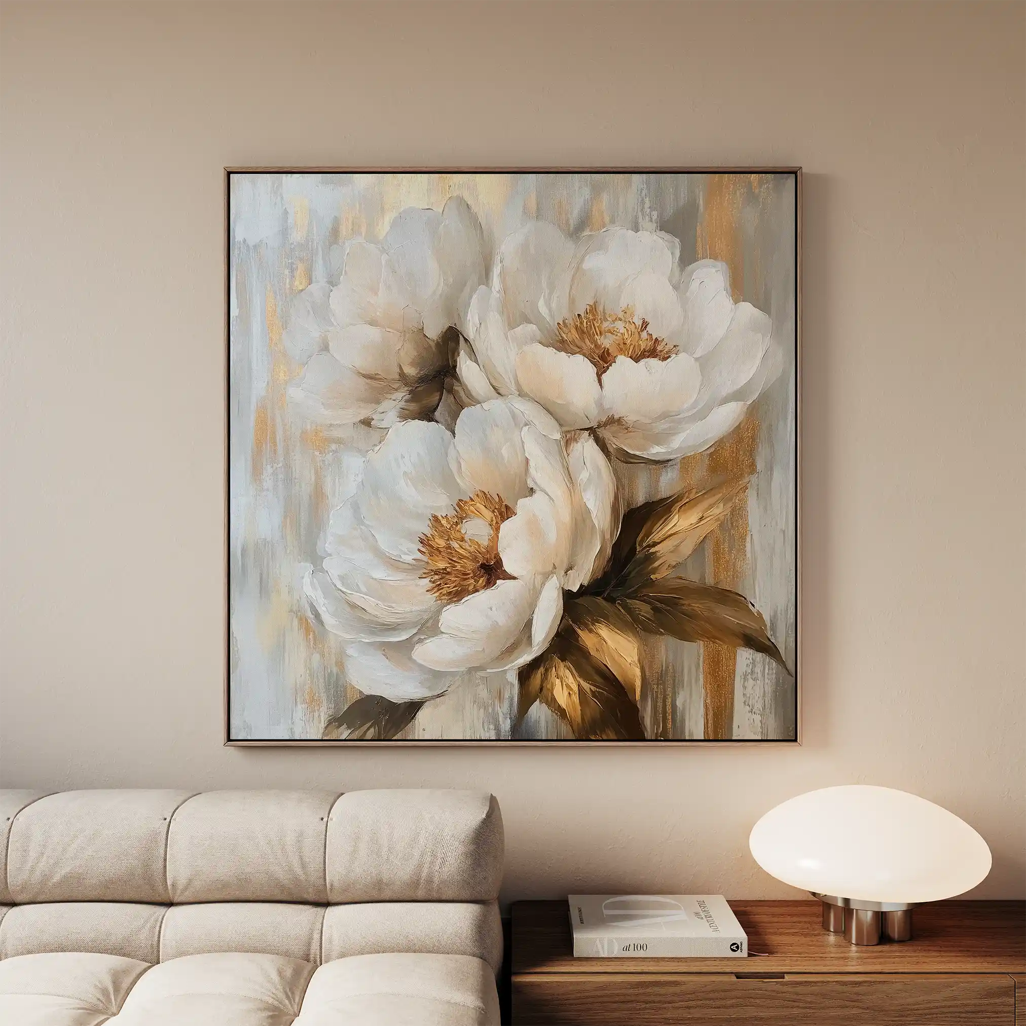 Floral 1283 Canvas Art 60 x 60 cm / Black