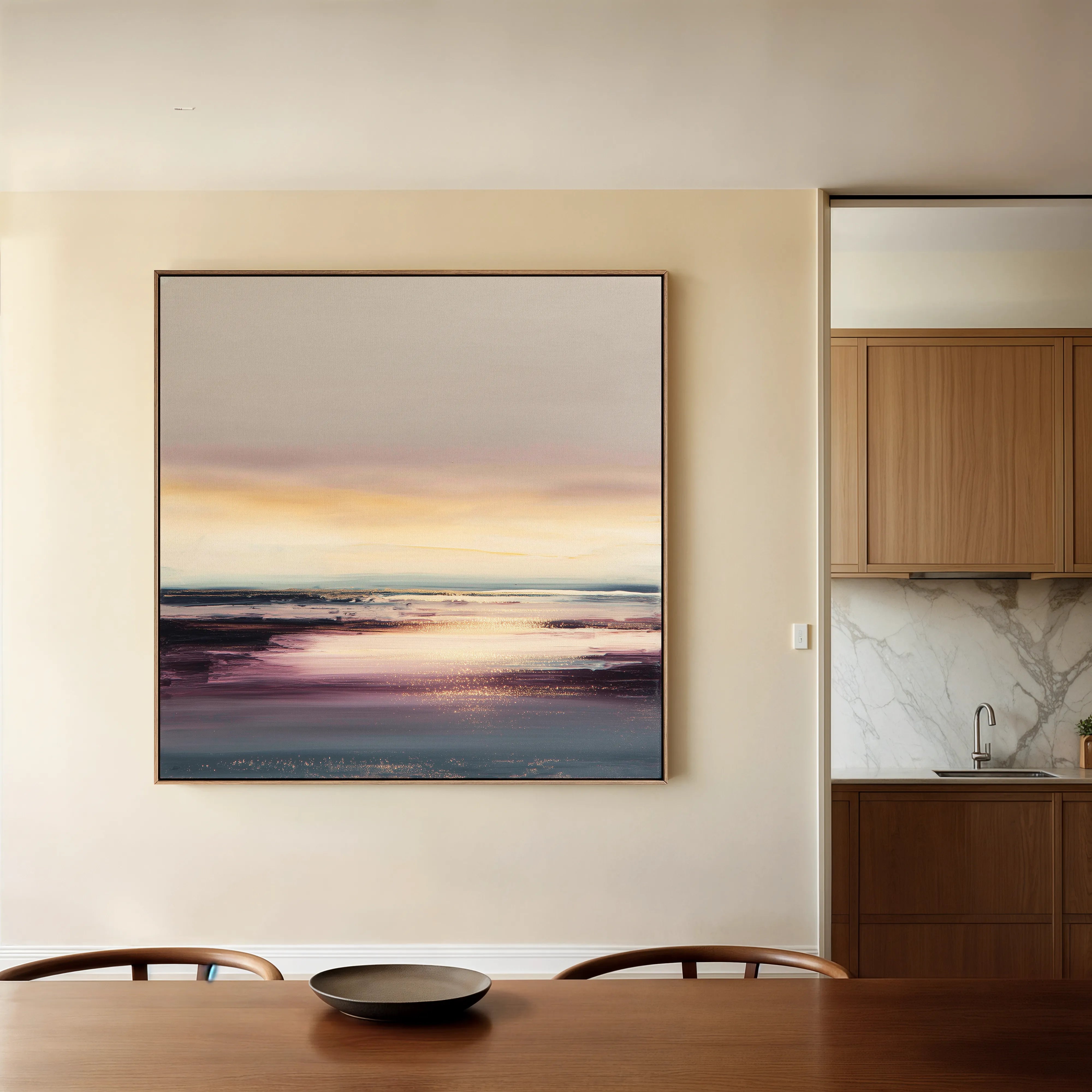 Abstract 1284 Canvas Art 16" x 16" / 40 x 40 cm / Black