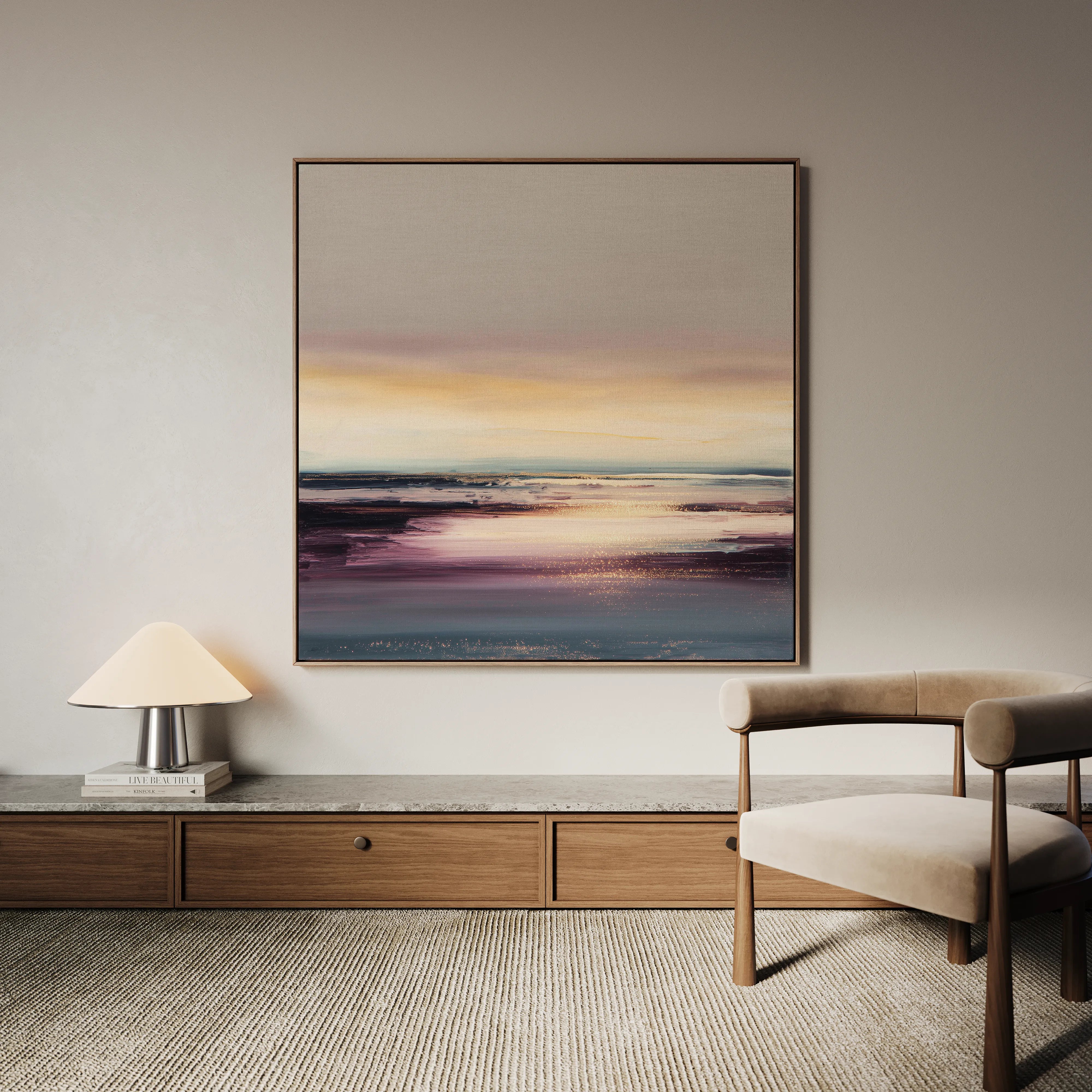 Abstract 1284 Canvas Art 16" x 16" / 40 x 40 cm / Black