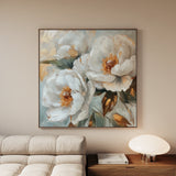 Floral 1284 Canvas Art 16" x 16" / 40 x 40 cm / Black