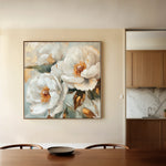 Floral 1284 Canvas Art 16" x 16" / 40 x 40 cm / Black