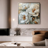 Floral 1284 Canvas Art 16" x 16" / 40 x 40 cm / Black
