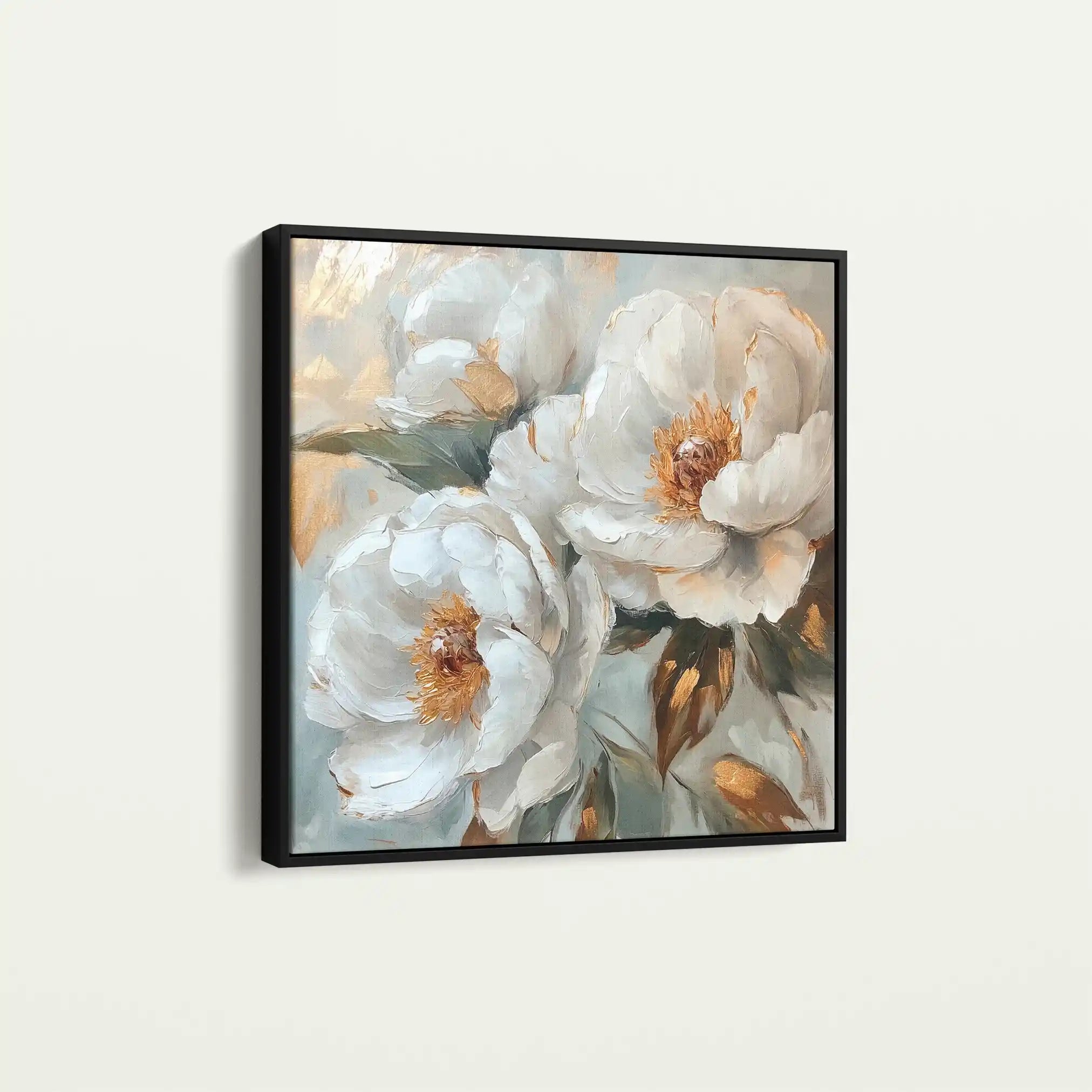Floral 1284 Canvas Art 16" x 16" / 40 x 40 cm / Black