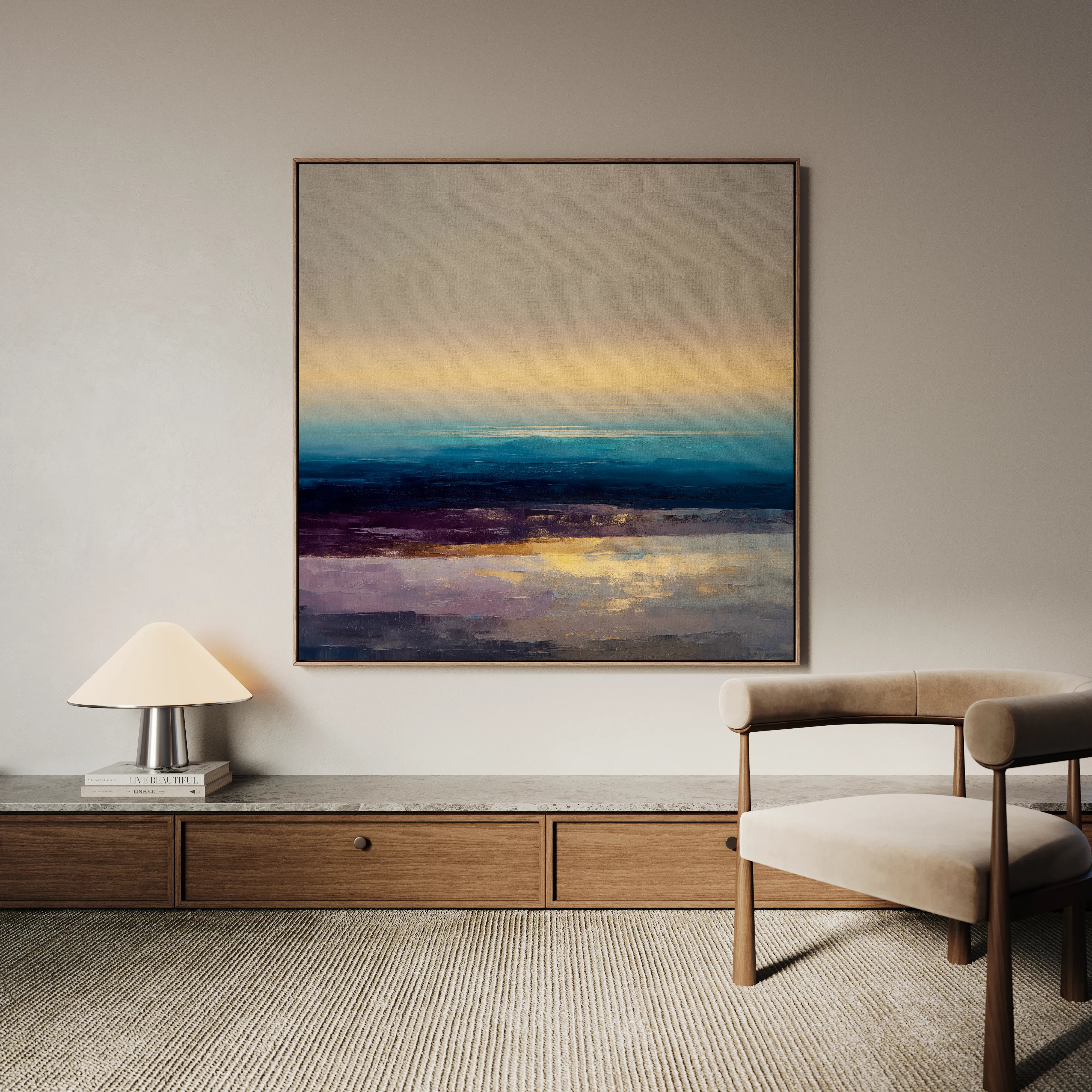 Abstract 1285 Canvas Art 16" x 16" / 40 x 40 cm / Black