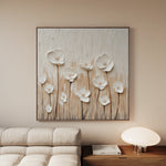 Floral 1285 Canvas Art 16" x 16" / 40 x 40 cm / Black
