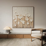 Floral 1285 Canvas Art 16" x 16" / 40 x 40 cm / Black