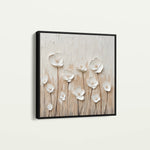 Floral 1285 Canvas Art 16" x 16" / 40 x 40 cm / Black