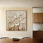 Floral 1286 Canvas Art 16" x 16" / 40 x 40 cm / Black