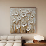 Floral 1286 Canvas Art 16" x 16" / 40 x 40 cm / Black