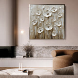 Floral 1286 Canvas Art 16" x 16" / 40 x 40 cm / Black