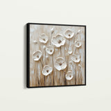 Floral 1286 Canvas Art 16" x 16" / 40 x 40 cm / Black