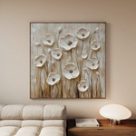 Floral 1286 Canvas Art 60 x 60 cm / Black