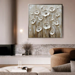 Floral 1286 Canvas Art 60 x 60 cm / Black